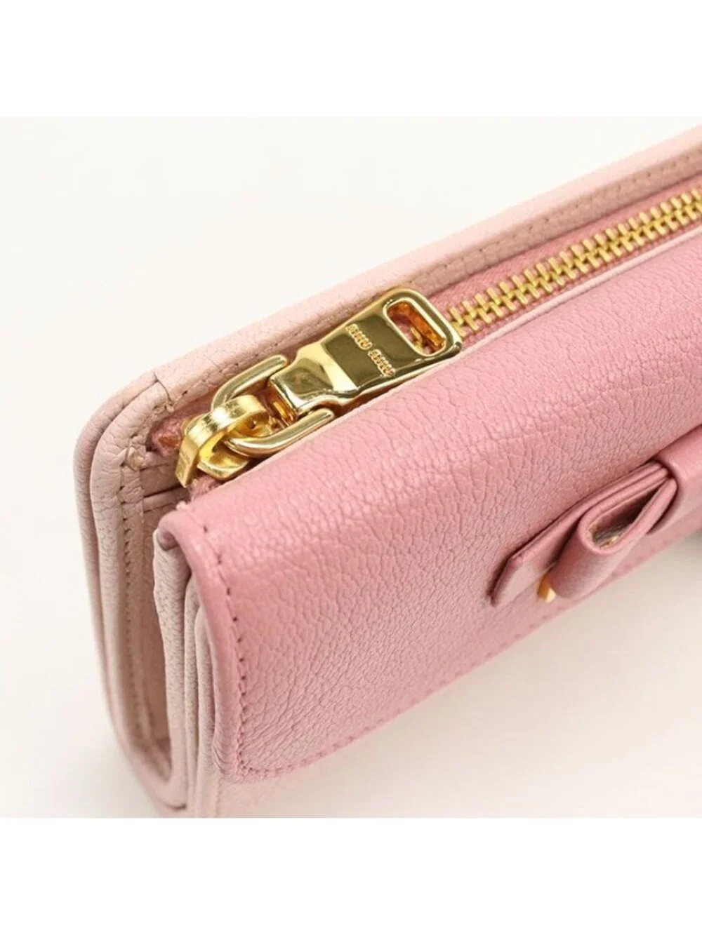 Miu Miu Miu Madras Trifold Wallet Leather